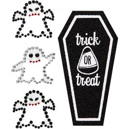 Stickers met strasstenen, spoken en kist, vel 14x17 cm, 1 vel [HOB-28448]