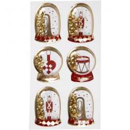 Autocollants à secouer, casse-noisette, dim. 49x32+45x36 mm, or, 6 pièces/ 1 Pq. [HOB-28483]