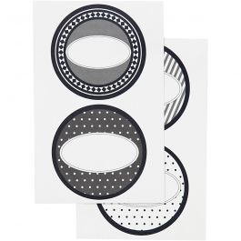 Stickers, d 4cm, feuille 9x14cm, 4 flles ass./ 1 Pq. [HOB-28509]