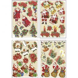 3D vellen, kerst, vel 21x30 cm, 4 vel/ 1 doos [HOB-28665]