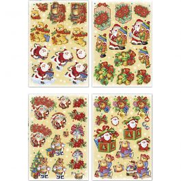 3D vellen, kerst, vel 21x30 cm, 4 vel/ 1 doos [HOB-28666]