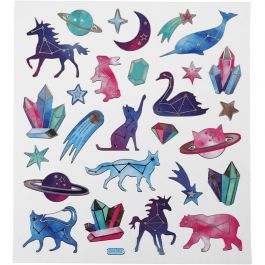 Autocollants, animaux de signe astrologique, feuille 15x16,5 cm, 1 flles [HOB-29044]