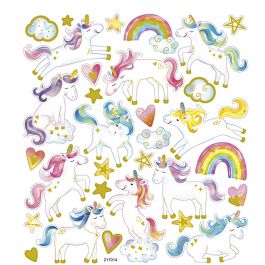 Stickers, eenhoorn, vel 15x16,5 cm, 1 vel [HOB-29121]