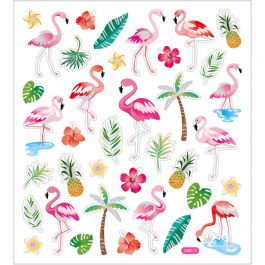 Stickers, flamingo, vel 15x16,5 cm, 1 vel [HOB-29138]