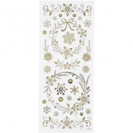Stickers, kerst sterren, vel 10x24 cm, goud, 1 vel [HOB-29150]