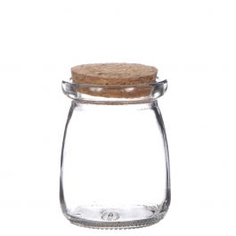 Glazen potje met kurk Ø9cm en 12,5cm hoog (12 st.) [IFS-29153]
