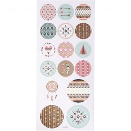 Stickers, indianen, vel 10x23 cm, 1 vel [HOB-29158]
