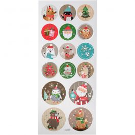 Stickers, kerstmis, vel 10x23 cm, 1 vel [HOB-29161]