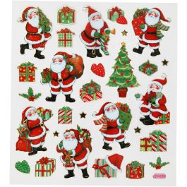 Autocollants, Figurines classiques de Noël, feuille 15x16,5cm, 1 flles [HOB-291851]
