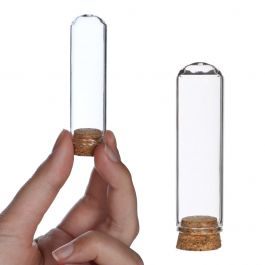 Mini dome en verre Ø2cm et 7cm de haut avec liège (12 pièces.) [IFS-29409]