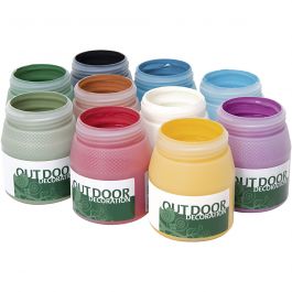 Peinture d'éxtérieur, ass. de couleurs, 10x250 ml/ 1 Pq. [HOB-641100]