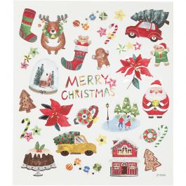 Autocollants, tout pour Noël, feuille 15x16,5cm, 1 flles [HOB-298901]