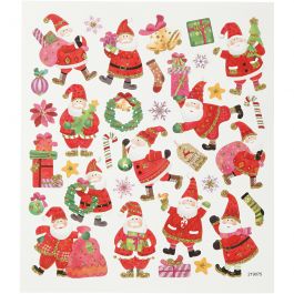 Autocollants, Père Noël joyeux, feuille 15x16,5cm, 1 flles [HOB-298951]