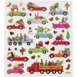Autocollants, rentrer à la maison pour Noël, feuille 15x16,5cm, 1 flles [HOB-298961]