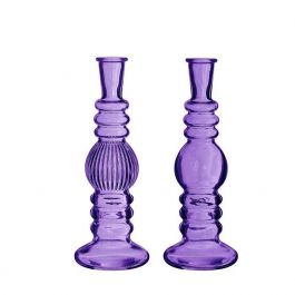 Kaarshouder Florance Paars H: 23 x Ø8,5 cm (6 stuks) [IFS-29909]