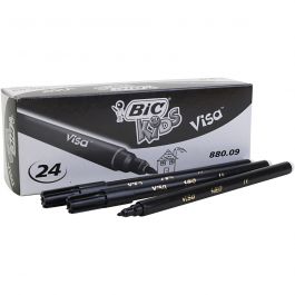BIC Visa Fijne Marker, lijndikte 0,7 mm, zwart, 24 stuk/ 1 doos [HOB-393084]