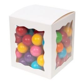boite en kraft blanc avec fenètres sur 3 cotés 10.2x10.2x11.7cm (25 pieces) [WGWG349]