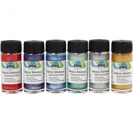 Peinture Magic Marble, couleurs métalliques, 6x20 ml/ 1 Pq. [HOB-30197]