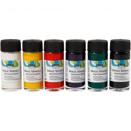 Peinture Magic Marble, couleurs classiques, 6x20 ml/ 1 Pq. [HOB-30199]