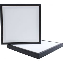 Canvas met lijst, afm 30x30 cm, 280 gr, zwart, wit, 1 stuk [HOB-6684860]