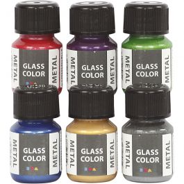 Glass Metal, ass. de couleurs, 6x30 ml/ 1 Pq. [HOB-31762]