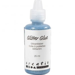 Glitterlijm, lichtblauw, 25 ml/ 1 fles [HOB-318260]
