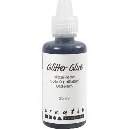 Glitterlijm, zwart, 25 ml/ 1 fles [HOB-318300]