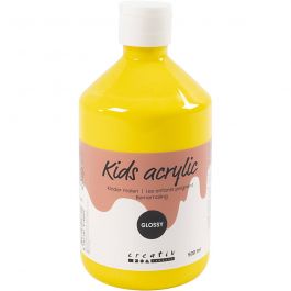 Peinture Acrylique Brillante, jaune primaire, 500 ml/ 1 flacon [HOB-32006]
