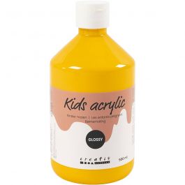 Peinture Acrylique Brillante, jaune, 500 ml/ 1 flacon [HOB-32012]