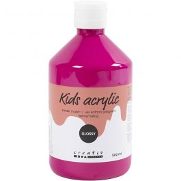 Peinture Acrylique Brillante, rose, 500 ml/ 1 flacon [HOB-32020]