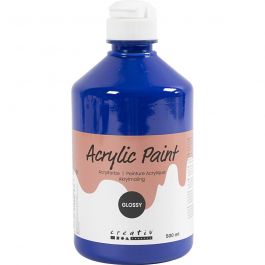 Peinture Acrylique Brillante, bleu, 500 ml/ 1 flacon [HOB-32024]