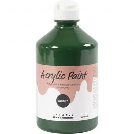 Peinture Acrylique Brillante, vert foncé, 500 ml/ 1 flacon [HOB-32028]