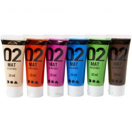 Peinture Acrylique Mate, couleur extra, 6x20 ml/ 1 Pq. [HOB-32105]