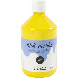 Peinture Acrylique Mate, jaune primaire, 500 ml/ 1 flacon [HOB-32106]