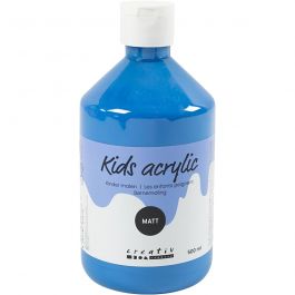 Peinture Acrylique Mate, bleu primaire, 500 ml/ 1 flacon [HOB-32108]