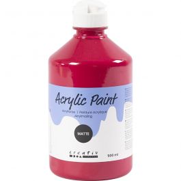 Acrylverf Mat, primair rood, 500 ml/ 1 fles [HOB-32110]