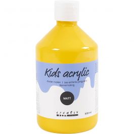 Peinture Acrylique Mate, jaune, 500 ml/ 1 flacon [HOB-32112]