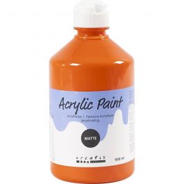Acrylverf Mat, oranje, 500 ml/ 1 fles [HOB-32114]