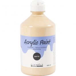 Acrylverf Mat, licht beige, 500 ml/ 1 fles [HOB-32118]