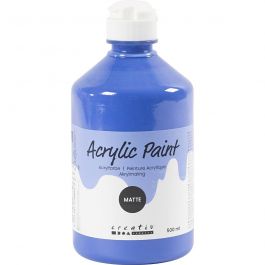 Peinture Acrylique Mate, bleu, 500 ml/ 1 flacon [HOB-32124]
