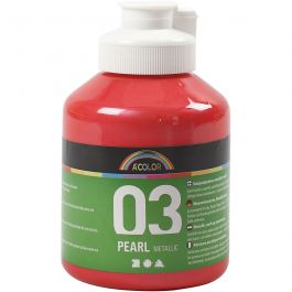 Peinture Acrylique Métallique, Métallisé, rouge, 500 ml/ 1 flacon [HOB-32210]