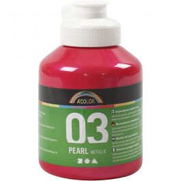 Acrylverf Metallic, metallic, roze, 500 ml/ 1 fles [HOB-32214]