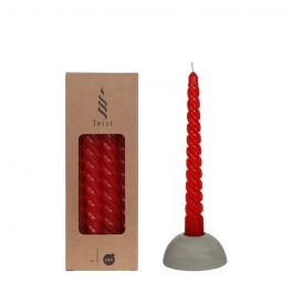 Bougies torsadées rouges de 19 cm de haut (4 pièces.) [IFS-32231]