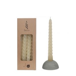 Bougies torsadées crème 19cm de haut (4 pièces.) [IFS-32233]