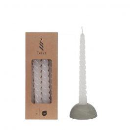 Bougies torsadées blanches de 19 cm de haut (4 pièces.) [IFS-32237]