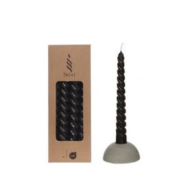 Bougies torsadées noires de 19 cm de haut (4 pièces.) [IFS-32238]