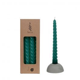 Bougies torsadées bleu-vert 19cm de haut (4 pièces.) [IFS-32241]