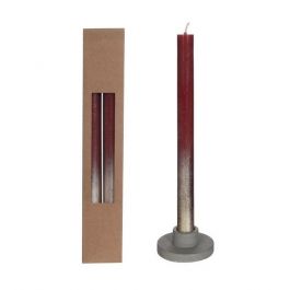 Dinner Kaarsen bordeaux met Goude Spray Ø2.1/h. 25cm (1 set) [IFS-32311]