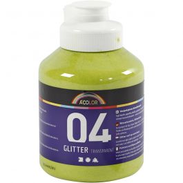 Peinture Acrylique Scintillante, vert citron, 500 ml/ 1 flacon [HOB-32504]