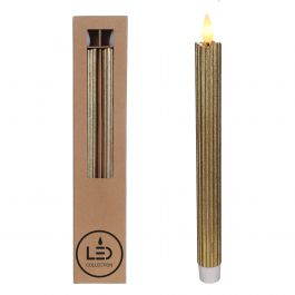 Bougie crayon LED Ø2,1 h. 25cm or (Ensemble de 2 pcs) [IFS-32592]